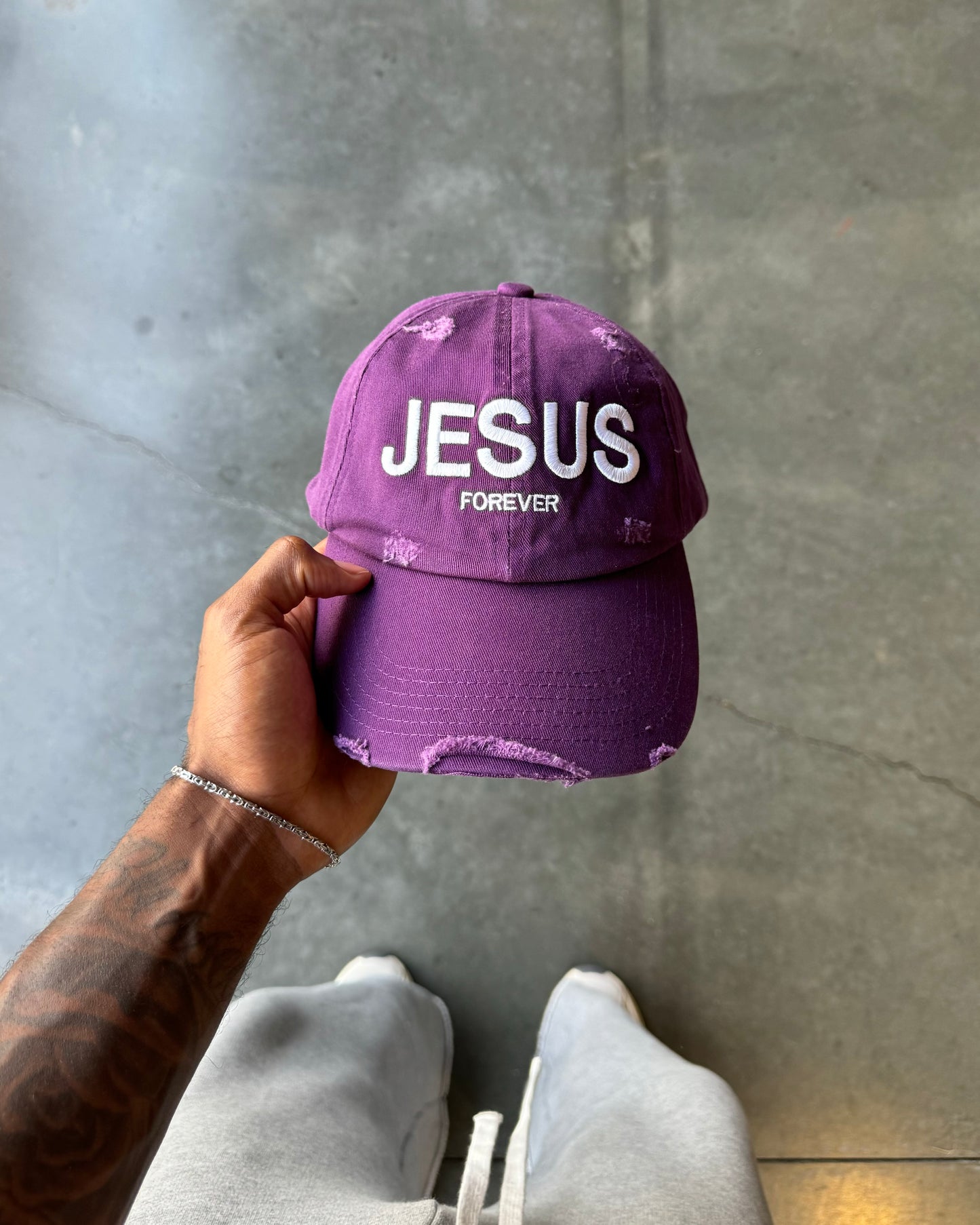 Distressed “Jesus Forever” Hat